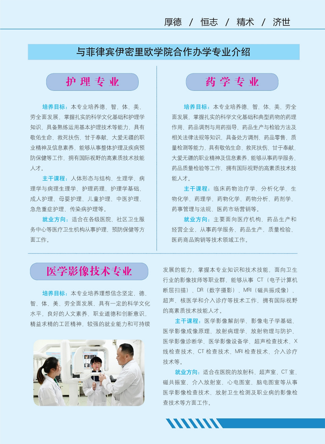 南陽(yáng)醫(yī)學(xué)高等專科學(xué)校－與菲律賓伊密里歐學(xué)院合作辦學(xué)專業(yè)介紹