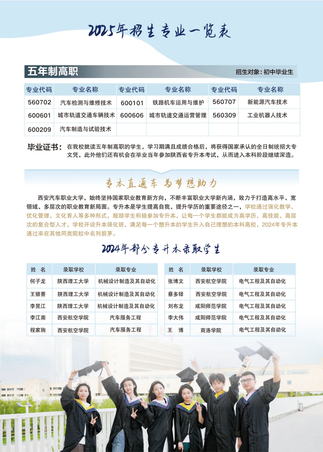 西安汽車職業(yè)大學(xué)2025五年制高職報(bào)考指南
